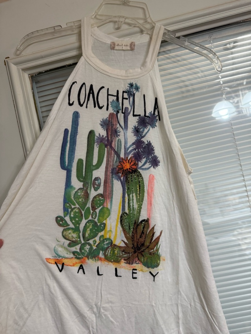 Altar'd State White Coachella Valley Cactus Graphic Tank